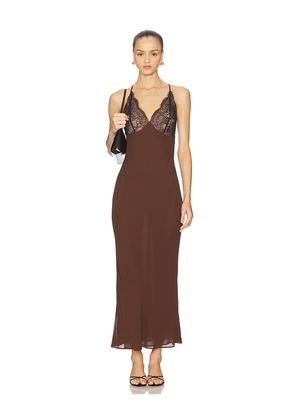 Stone Cold Fox x REVOLVE Remi Slip Dress in Brown. Size M. Also in XS, S, L, XL.