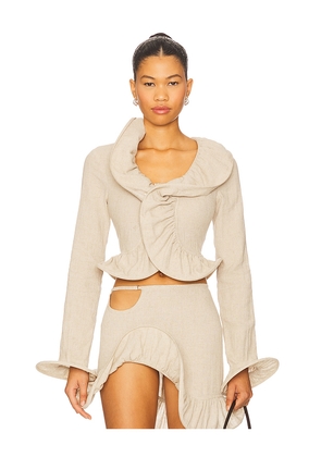 TG Botanical Ruth Blouse in Beige. Size M. Also in L, S.