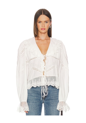 Scarlett Poppies Rosalia Top in White. Size M. Also in L, S, XS.