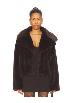 superdown Willow Faux Fur Coat in Brown. Size M. Also in L, S, XL, XS.
