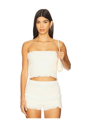 Stone Cold Fox x REVOLVE Smocked Faye Top in Ivory. Size M. Also in XXS, XS, S, L, XL.