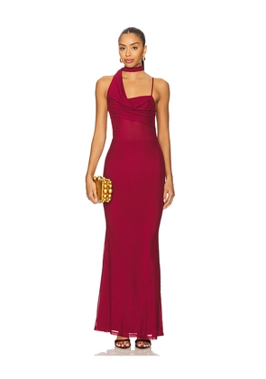 superdown Addie Maxi Dress in Burgundy. Size M. Also in XS, S, L, XL.