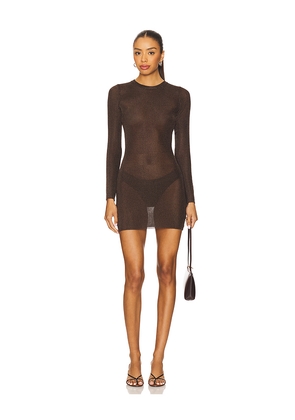 SEROYA Hale Mini Dress in Chocolate. Size M. Also in S, L.