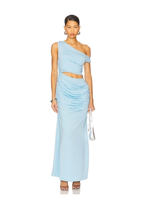 SNDYS Rikke Jersey Maxi Dress in Blue. Size M. Also in L, XS.
