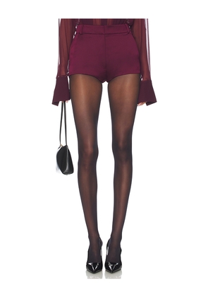 SANS FAFF x REVOLVE Satin Hot Pants in Bordeaux. Size M. Also in XS, S, L.
