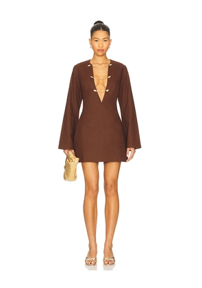 Shani Shemer Soraya Mini Kaftan in Brown. Size S. Also in M, XS.