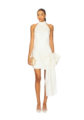 ROTATE Satin Bow Dress in Ivory. Size 38. Also in 32, 42, 44.