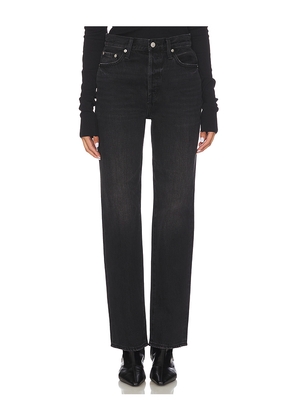 PISTOLA Cassie Super High Rise Straight Jeans in Black. Size 26. Also in 27, 30.