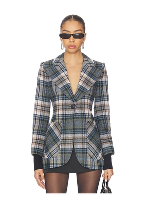 Smythe Rib Cuff Birkin Blazer in Blue. Size 0. Also in 2, 4, 6, 8.