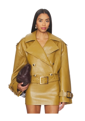 retrofete Malene Leather Jacket in Olive. Size M. Also in XS.