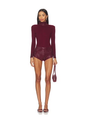 retrofete Bethanie Romper in Burgundy. Size M. Also in XS, S, L, XL.