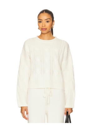 SABLYN Tristan Crewneck Cable Pullover in Ivory. Size M. Also in L.
