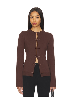 SAU LEE Clover Cardigan in Brown. Size M. Also in L, S, XS.