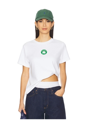 Terez x REVOLVE Celtics Basic Logo Tee in White. Size M. Also in S, XXS, XS, L, XL.