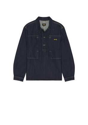 STAN RAY Painters Pop Over Shirt in Blue. Size M. Also in S.