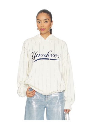 Terez x REVOLVE Yankees Gem Pinstripe Hoodie in White. Size S. Also in XXS, XS, M.