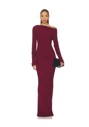 SNDYS Reyna Red Print in Wine. Size M. Also in S, XS, XXS.