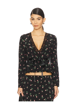 RIXO Charis Top in Black. Size S. Also in XS, XL.