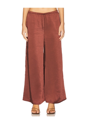SIMONMILLER Nella Satin Wide Leg Pant in Brown. Size M. Also in XS, S.