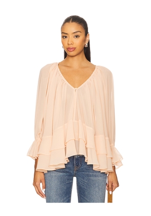 Tularosa Lenora Blouse in Peach. Size S. Also in XS, M.