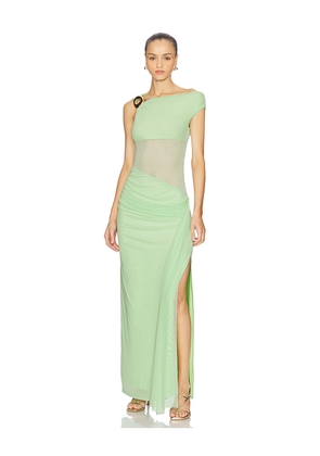 Runaway The Label Naelle One Shoulder Maxi Dress in Green. Size S. Also in XS.