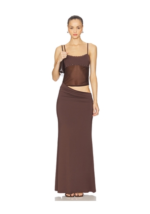 Runaway The Label Celyse Midi Dress in Chocolate. Size M. Also in L, XL.