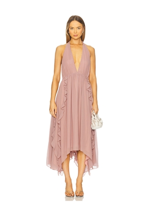 Tularosa Livia Midi Dress in Mauve. Size M. Also in XXS, XS, S, XL.
