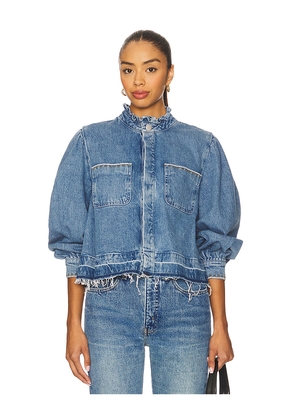 Seventy + Mochi Ziggy Cropped Jacket in Blue. Size S. Also in XS, M.