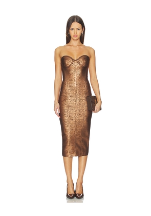 retrofete Charlize Dress in Brown. Size M. Also in XS, S, L.