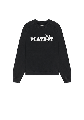 Playboy Masthead Sweatshirt in Black. Size M. Also in S, L, XL/1X.