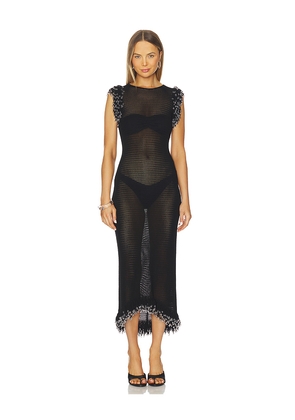 Paris Georgia Fringe Dress in Black. Size M. Also in L, S.