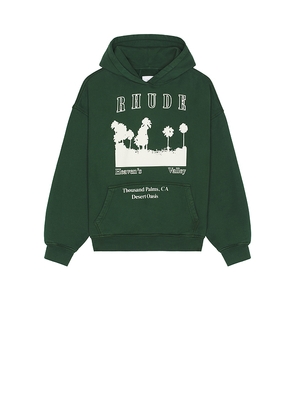 Rhude Thousand Palms Hoodie in Green. Size XL/1X. Also in M, S.