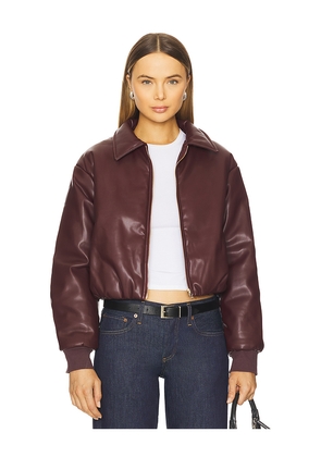 SNDYS Thorne Bomber Jacket in Burgundy. Size M. Also in S, XS, L, XL.