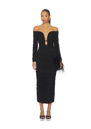 SANS FAFF Wren Midi Dress in Black. Size M. Also in XS, S, L.