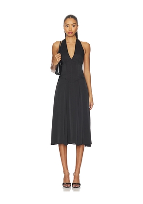 SNDYS Evelyn Midi Dress in Black. Size M. Also in S, L.