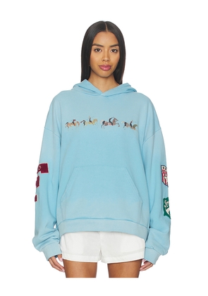 Found Horse Line Embroidered Hoodie in Blue. Size S. Also in L, XL, XS.