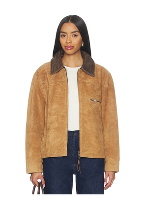Found Suede Terracotta Work Jacket in Brown. Size M. Also in XS, S, L, XL.