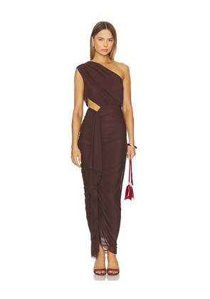 superdown Juliet Midi Dress in Brown. Size M. Also in XXS, XS, S.
