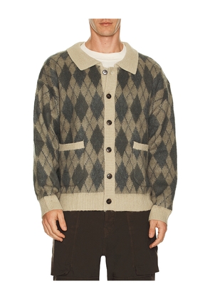 Found Wool Blend Argyle Sweater in Grey. Size L. Also in S, M.