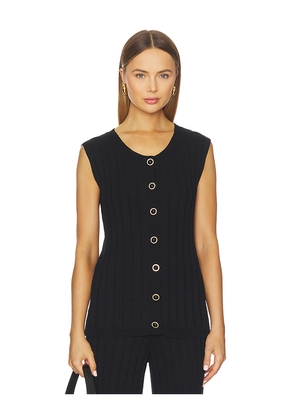 SNDYS Baha Ribbed Top in Black. Size M. Also in XS, S, L.