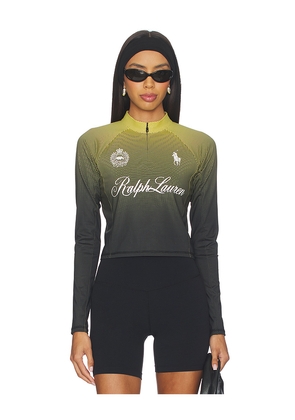 Polo Ralph Lauren Graphic Cropped Quarter Zip Sweatshirt in Green. Size M. Also in L, S, XL, XS.