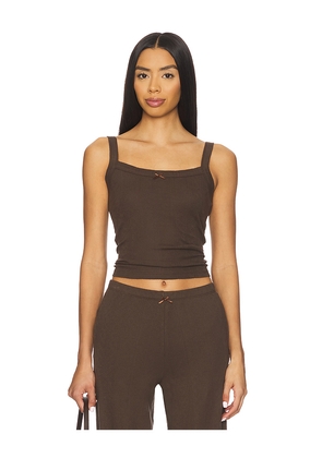 RAT BOI Pointelle Cami Top in Brown. Size XL. Also in XXL.