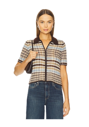 Rag & Bone Leva Short Sleeve Zip Polo Sweater in Ivory. Size S. Also in XS.