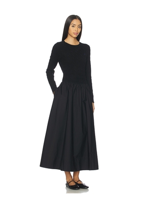Polo Ralph Lauren Cable Knit Poplin Dress in Black. Size L. Also in XL.