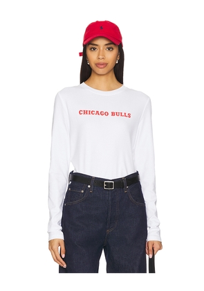 Terez x REVOLVE Chicago Bulls Long Sleeve Baby Tee in White. Size M. Also in S, XS, XXS, L, XL.