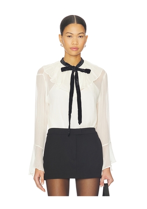 Polo Ralph Lauren Crinkle Long Sleeve Top in Cream. Size 00. Also in 0, 2, 4, 6, 8.