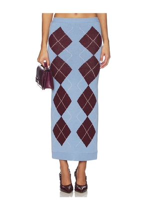 Rowen Rose Knit Bodycon Skirt in Baby Blue. Size M. Also in L, XL.