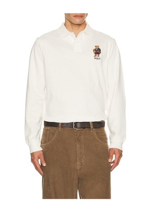 Polo Ralph Lauren Long Sleeve Novelty Holiday Bear Polo in Cream. Size XL/1X. Also in M.
