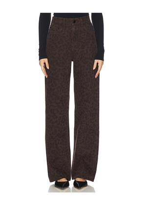 Rag & Bone Shea Leopard Full Relaxed Straight Jeans in Brown. Size 30. Also in 27, 31.