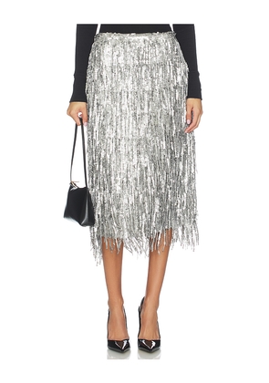 Rag & Bone Billie Sequin Midi Skirt in Metallic Silver. Size 2. Also in 0, 4.